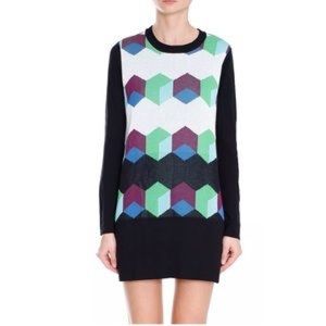 Tibi Geo Intarsia sweater dress